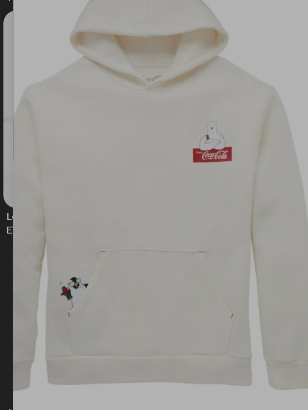Coca Cola Cream Logo Pullover with Black Script